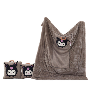 手提三丽鸥北极绒两用抱枕被靠垫枕头被汽车沙发办公室午睡加厚