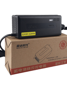 荣达时代充电器插头防水充电器60v20ah加长线自动断电适用雅迪