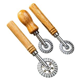 英国饼干滚轮切面刀花边滚刀器模具不锈钢披萨切刀切割饼烘焙工具