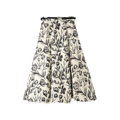 CHESONSE休闲高腰羊毛印花半身裙