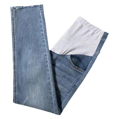 毛边孕妇直筒牛仔裤显瘦显腿直