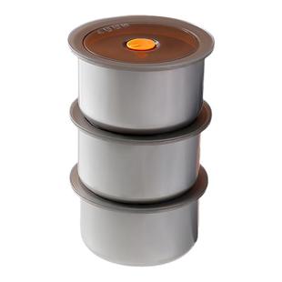 不锈钢保鲜盒带盖子保鲜碗家用冰箱收纳盒厨房圆形分装盒便当盒