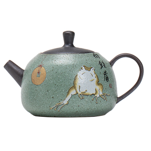 碌心 中式复古粗陶向钱看茶壶 家用办公功夫茶道泡茶壶礼盒送礼壶