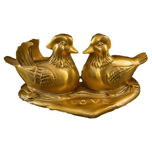 纯铜鸳鸯戏水摆件一对家居卧室美好祝福结婚礼品婚礼装饰品摆件