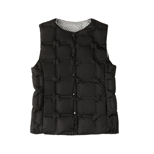 雅鹿羽绒马甲女2025冬季新款修身内搭背心羽绒服内胆鸭绒马夹外套