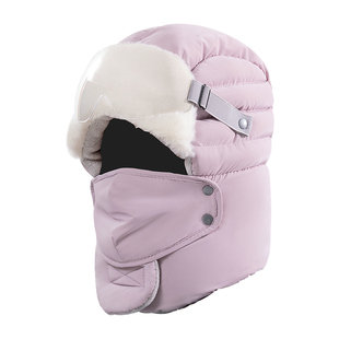 冬季防风保暖雷锋帽加绒加厚护耳防寒帽子男女骑行滑雪帽防寒面罩