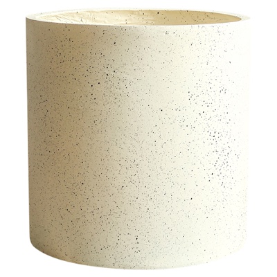 简约白色镁泥超大口径透气花盆