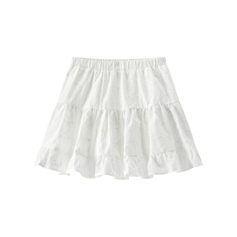 [商场同款]森马半身裙女设计感重工绣花2025夏新款A字蛋糕裙俏皮