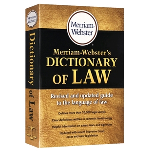 韦氏法律词典 Merriam Websters Dictionary of Law 英文原版工具书 韦氏英语词典 法律英语专业词汇 法律词汇短语 英文原版书
