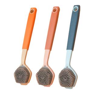 长柄硅胶锅刷厨房专用不伤锅清洁刷可挂式洗锅不粘油易清洗不掉毛