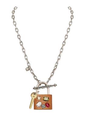 列五彩锁头项链小众坠生日礼物