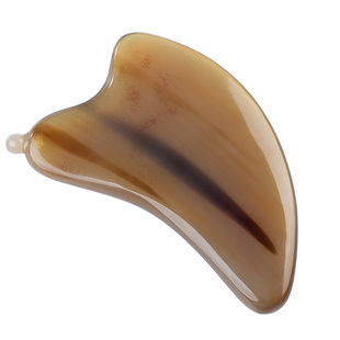 三味梳屋白水牛角面部脸部刮痧板筋络脸部眼部拨筋按摩棒