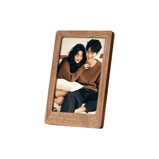 高级感8寸实木相框空框轻奢7六6寸海马体摆台定制diy洗照片加打印