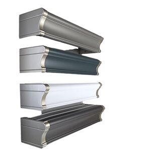 新款飘窗阳台三合一体窗帘盒成品单双滑轨道档板遮光顶侧装