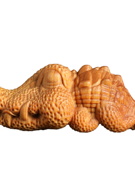 崖柏木质华尔街鳄鱼招财摆件