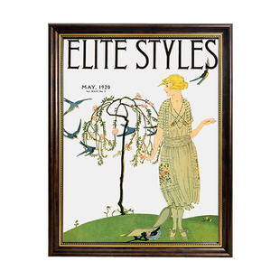 法式复古装饰镜画现代客厅卧室挂画斗柜子玄关餐厅墙壁挂画真镜子