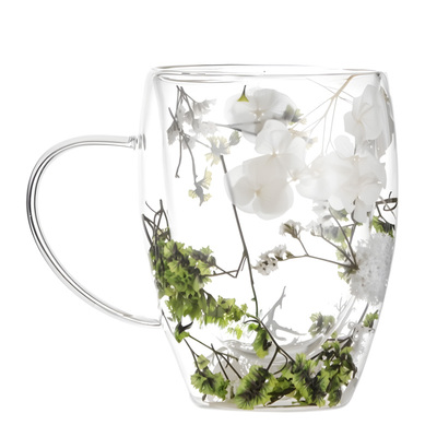 梦幻花景高颜值创意双层玻璃水杯