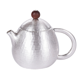 袖珍小银壶纯银999龙蛋泡茶壶手工一张打把玩秦权壶潮州功夫茶具