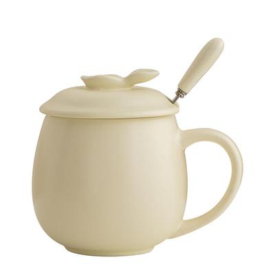 釉下彩陶瓷杯带盖勺子定制LOGO