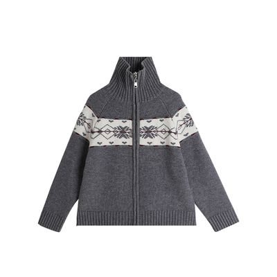 新款儿童百搭高领毛衣外套
