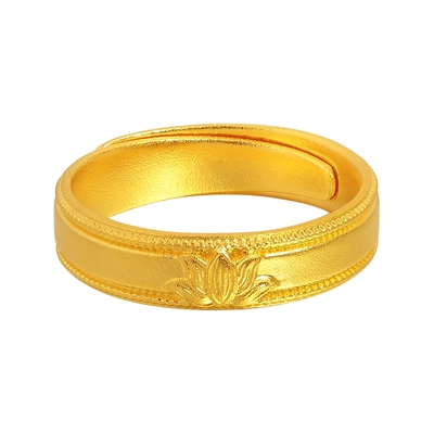老庙黄金足金999古韵古法莲花