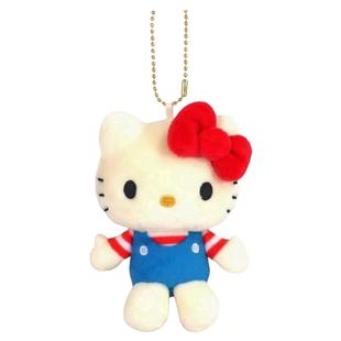 日本hellokitty正版复古背带裤凯蒂猫kt猫公仔玩偶毛绒包挂件挂饰