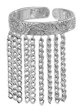 黑度唐草纹链条流苏戒指