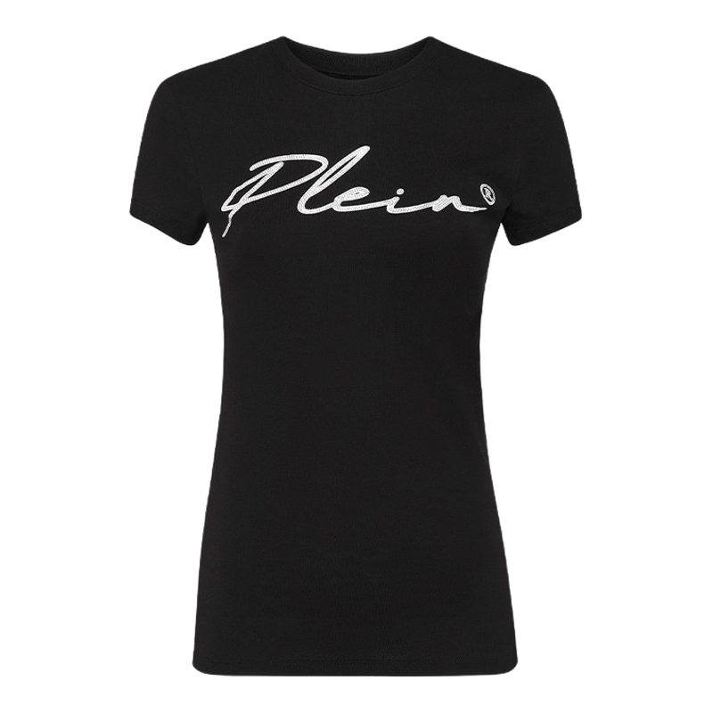 PHILIPP PLEIN 女士plein字母图案短袖圆领T恤修身上衣时尚简约