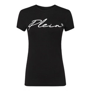 PHILIPP PLEIN 女士plein字母图案短袖圆领T恤修身上衣时尚简约