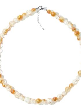 GetEmON原创高级感明星多巴胺小众情侣闪珍珠嘻哈潮男女锁骨项链