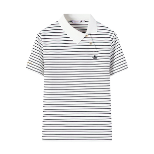 Navigare意大利小帆船夏季黑白条纹短袖polo衫女士设计感翻领T恤