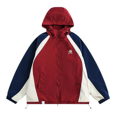 【限时优惠】拼接连帽冲锋衣男