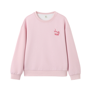 快鱼女士卫衣2026春新款休闲百搭简约印花圆领长袖宽松舒适上衣