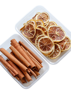 肉桂杯DIY制作松果柠檬片材料
