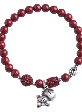 2026马年足银手串朱砂红色手链女