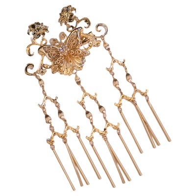 原创花月宴保色铜牡丹古风发饰