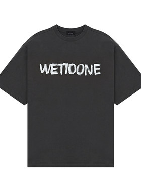 【明星同款】WE11DONE26春季男女同款趣味手绘logo短袖T恤