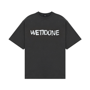 【明星同款】WE11DONE26春季新品男女同款趣味手绘logo短袖T恤