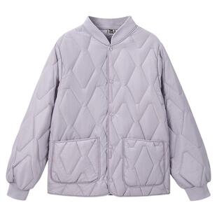2025秋冬新款羽绒棉袄女加绒棉衣轻薄棉服加厚保暖内胆罗纹领外套