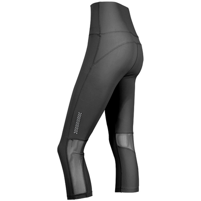 瑜伽紧身七分裤女网纱显瘦提臀速干高弹运动裤跑步训练健身裤夏薄