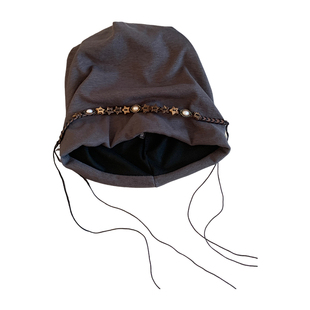 复古民族风黑色堆堆帽女秋冬季显脸小针织冷帽素颜大头围包头帽子