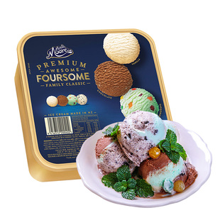 【拍2盒送1L圆桶】玛琪摩尔新西兰原装进口香草冰淇淋大桶装雪糕