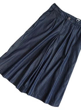 大码女夏薄款七分阔腿裤冰丝凉爽