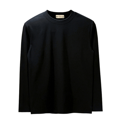 长袖极简休闲青年高级纯色t恤