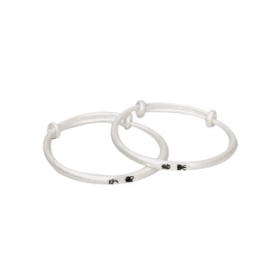 宝宝银手镯999纯银正品周岁满月礼物男女新生儿蛇年足银饰镯子