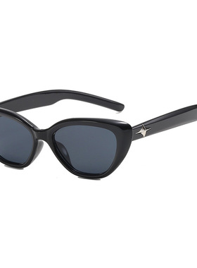 复古三角猫眼小脸墨镜女款ins黑色太阳眼镜防晒造型拍照防紫外线