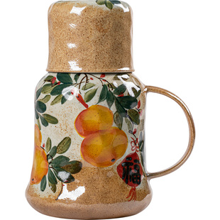 景德镇美陶手绘大容量冷水壶家用耐高温陶瓷茶壶马克杯带盖凉水壶