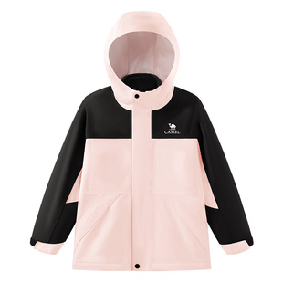 骆驼儿童冲锋衣三合一可拆卸中大童防风防水登山服男女童三防外套