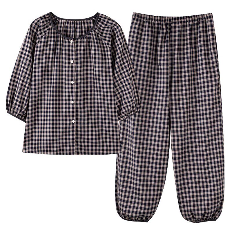 浪莎带胸垫一体睡衣女夏季九分裤