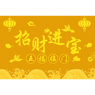 招财进宝金黄色风水入户门地垫硅藻泥进门口家用脚垫子可裁剪地毯